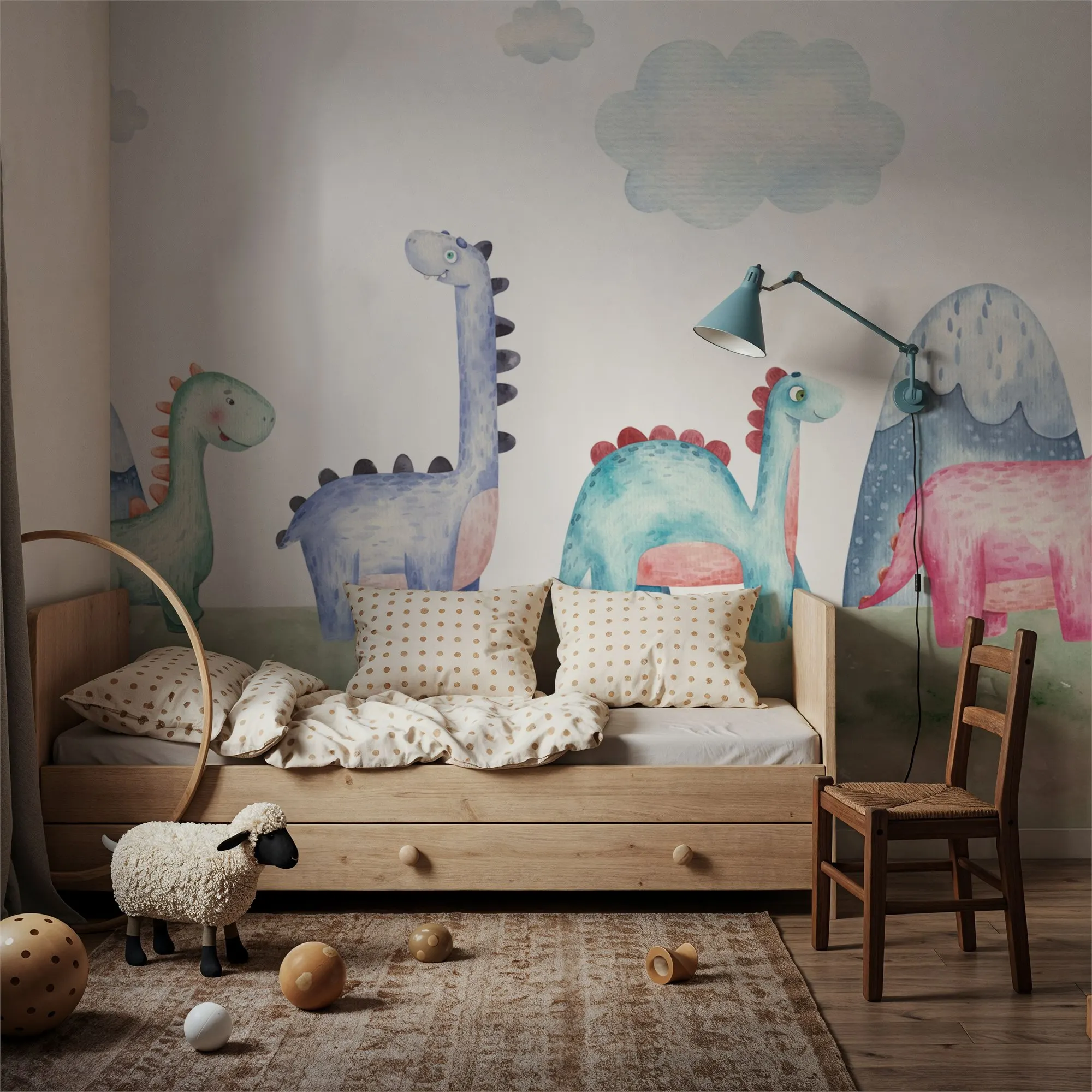 Dinosaur Walk Made to Measure Mural Wallpaper for Bedroom