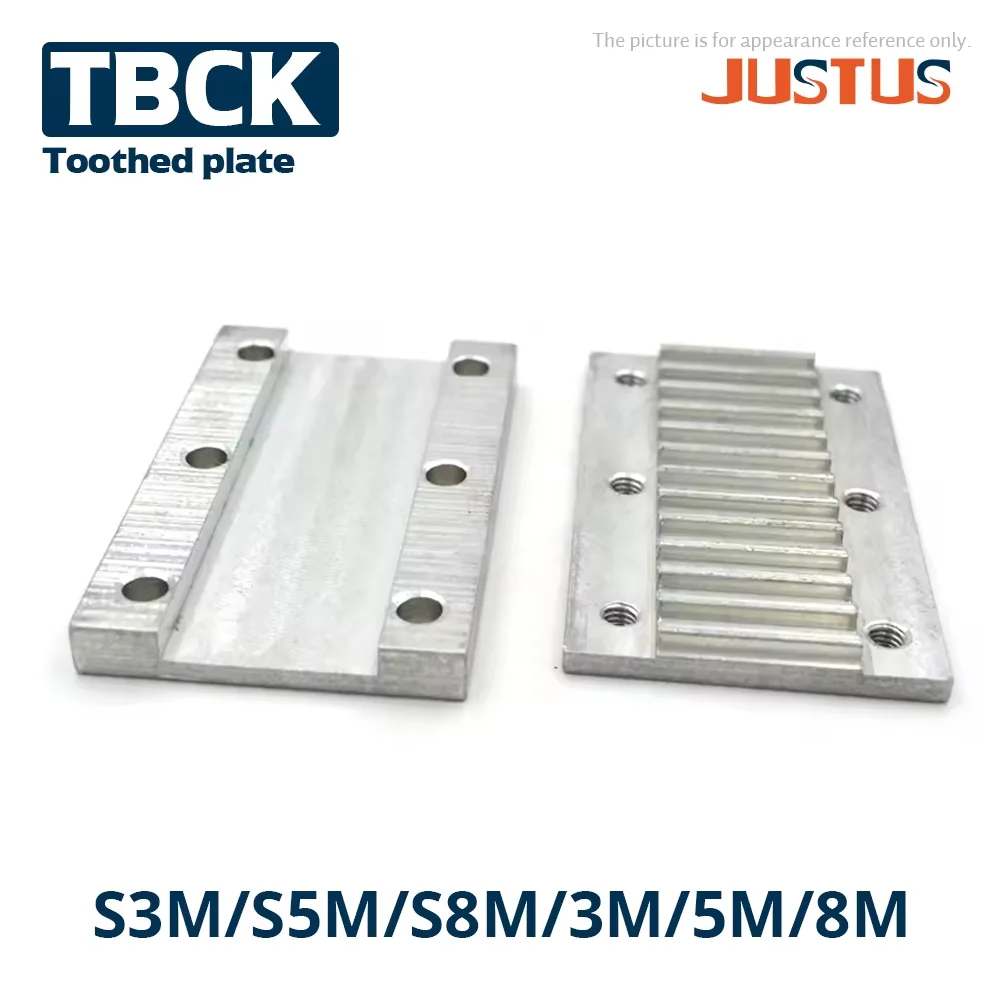 

1 Set Aluminum Clamp Tooth plate 3M/5M/8M/S3M/S5M/S8M Timing Belt TBCK Connector Clamping Tooth Plate Width 6-50mm