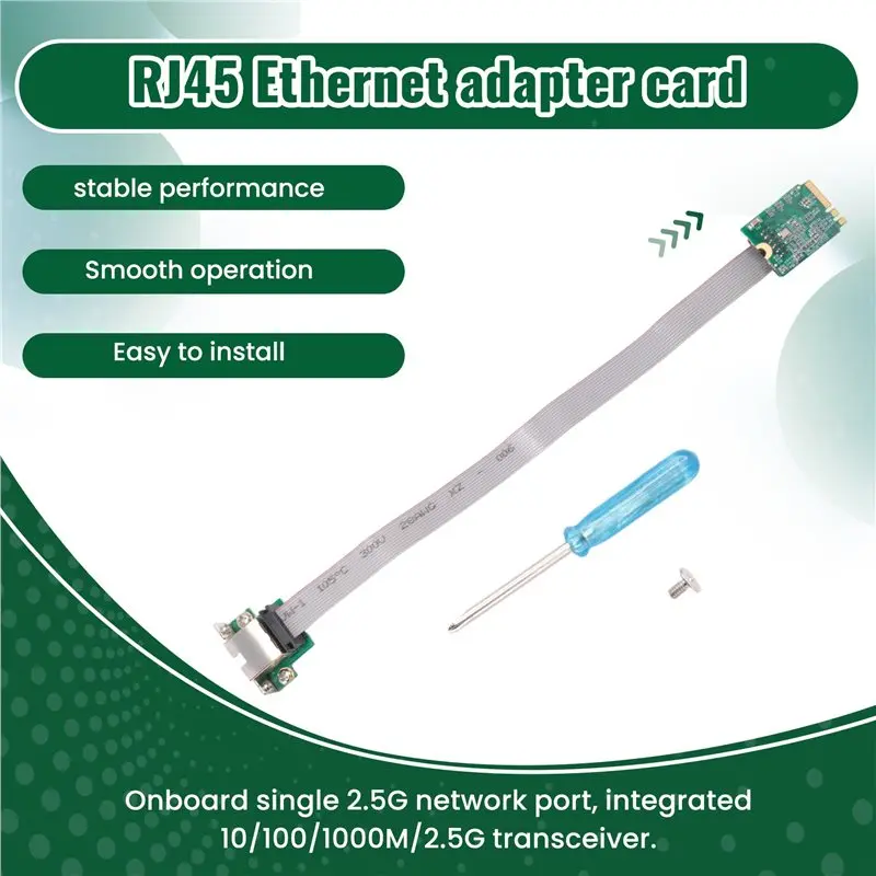 AEE7-M.2 A+E KEY 2.5G Ethernet LAN Card RTL8125B Industrial Control Network Card M.2 Gigabit Ethernet Network Card