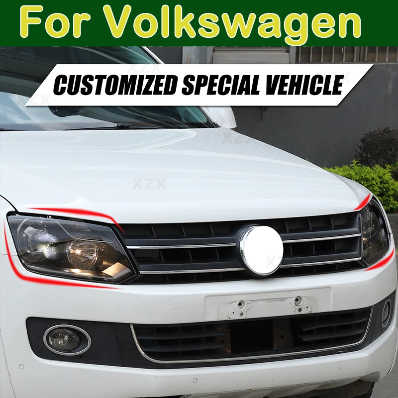 For Volkswagen Amarok 2011-2022 Black Headlight Decorative Film Car Protective Film PVC Sticker Accessorie 2 Pcs