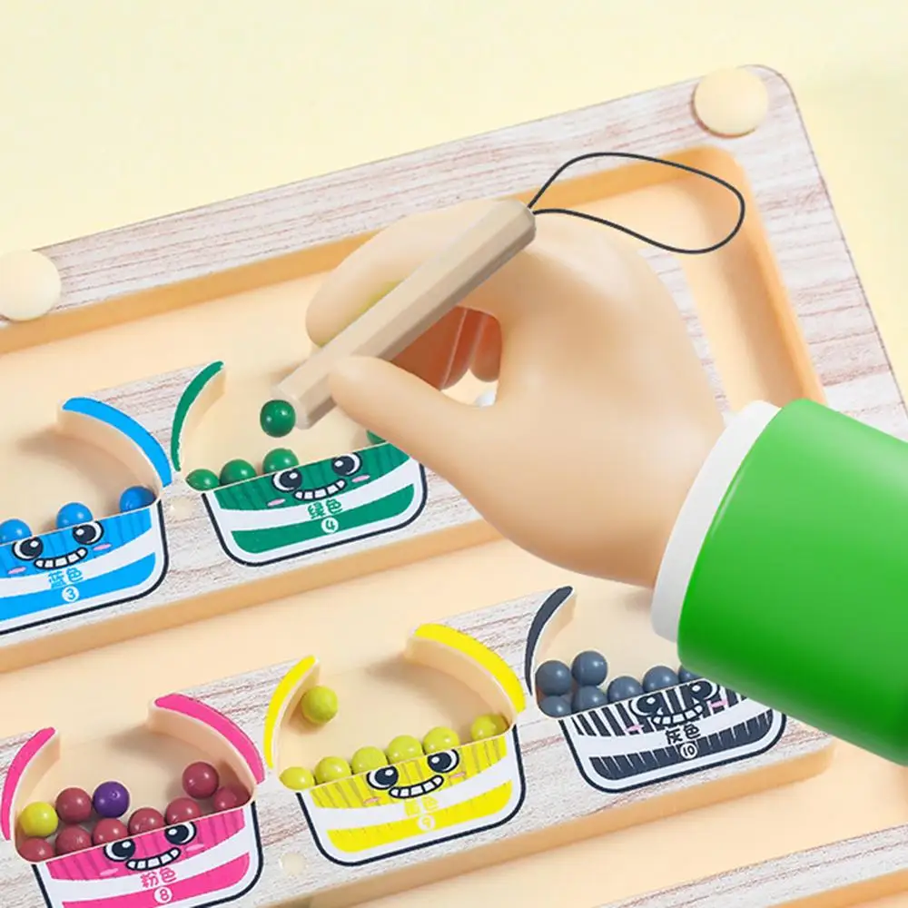Labirinto di ordinamento dei colori magnetici 2 in 1 e tavolo da disegno Numero di corrispondenza Apprendimento Conteggio Attività prescolare Giocattoli Montessori per bambini