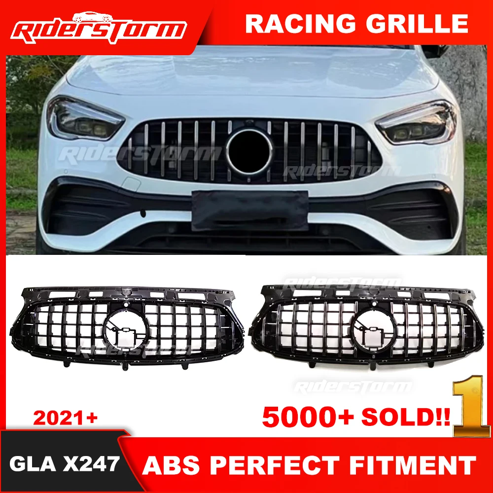 

Front Bumper Grille for mercede Gla Class GLA200 GLA250 H247 sport version H247 panamerica Grid GLA Class Sport X247 Grill 2021+