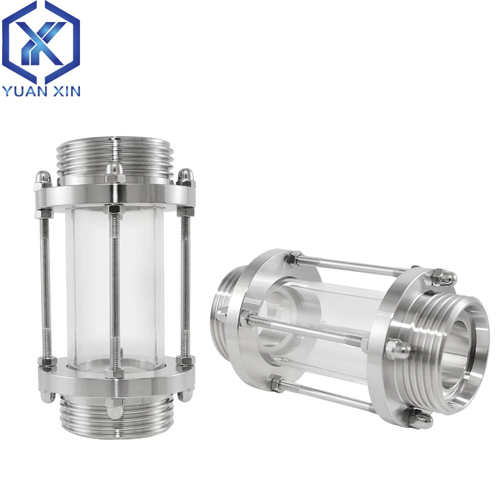 304 stainless steel external threaded pipe sight glass male straight-through sight glass pipe viewing port 316L sanitary grade