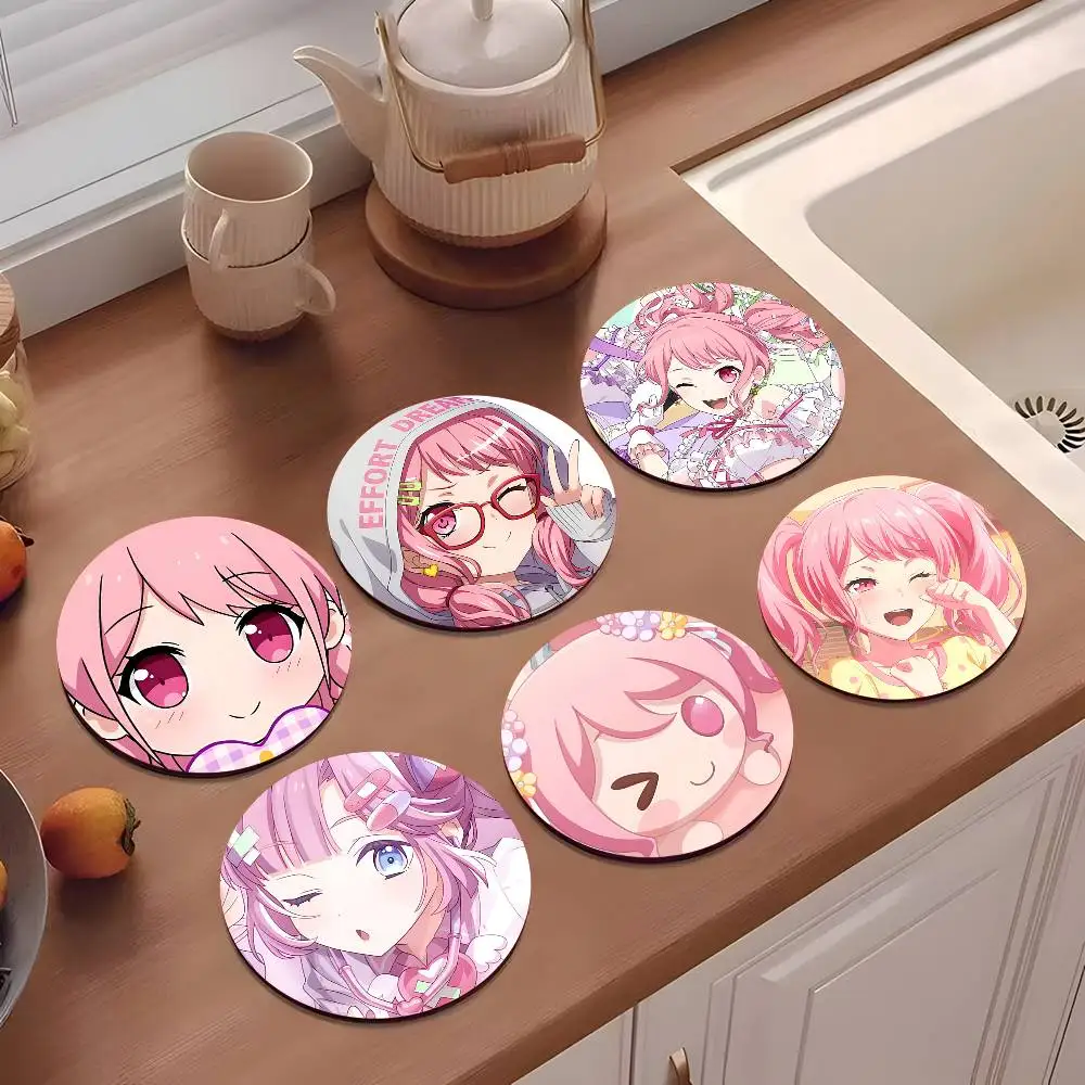1pc Cute BanG Dream Aya Maruyama Wooden Coaster Colour Printing Cup Mat Home Desk Decoration Gifts