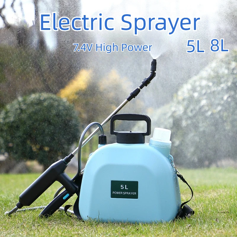 

Electric Sprayer 7.4V 5L/8L Watering Can with Spray Gun Rechargeable Automatic Mister Agricultural Disinfection Garden Tool