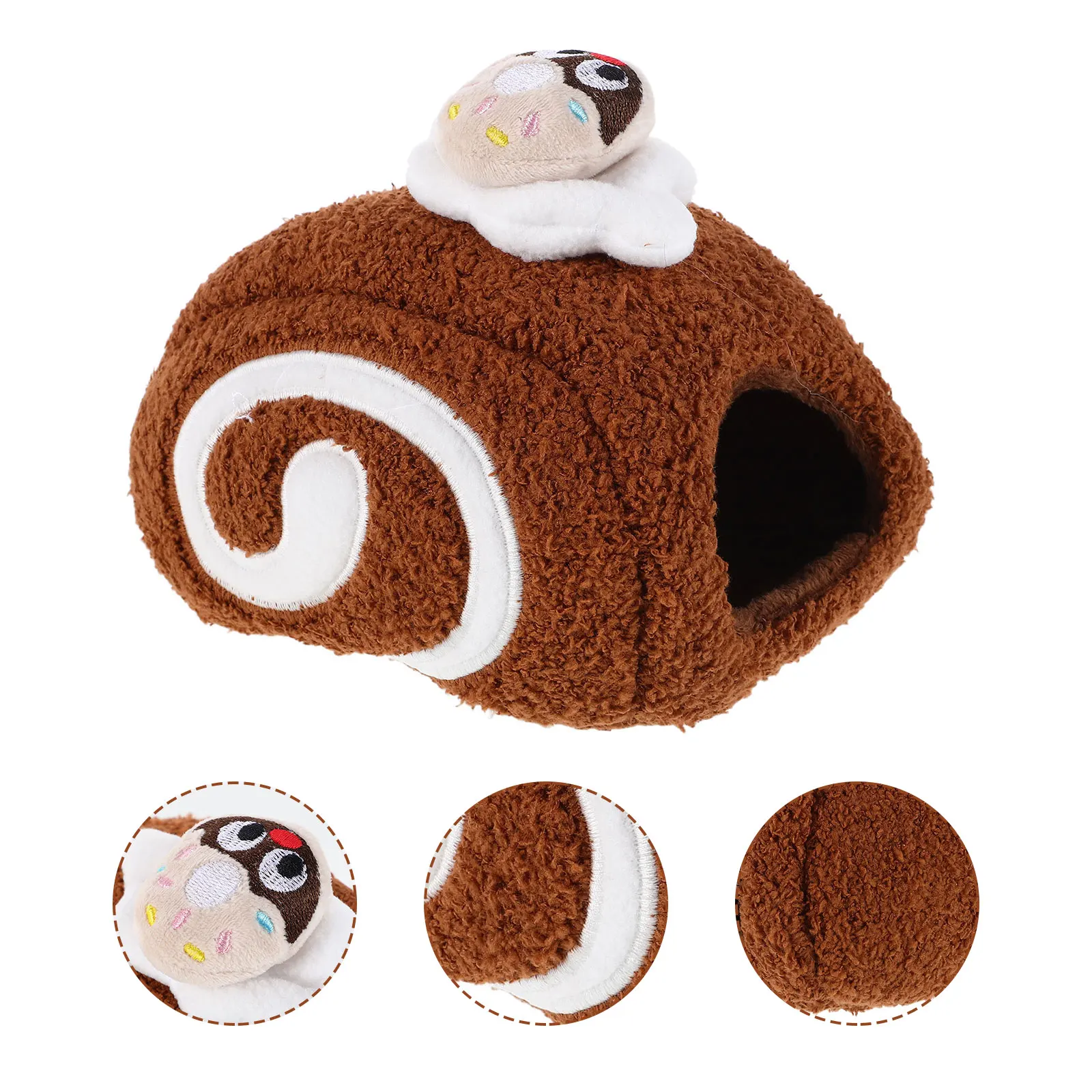 

Cute Roll Design Hideout Habitat Cozy Cotton Bed House Warm Winter Shelter For Small Pets Durable Easy Clean Multifunctional