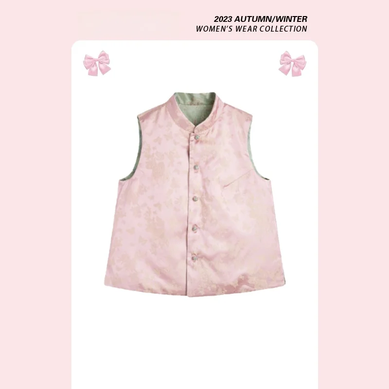 

Новая китайская двусторонняя женская жилетка Forever 2 в стиле ретро, национальный тренд, для повседневной носки, весенний сезон, Svel