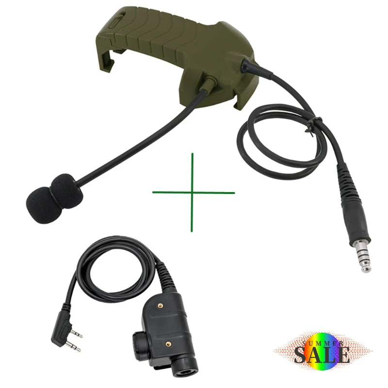 

External Microphone Kit With Ken Plug PTT Tactical Headset Adapter for Walker's Razor Electronic Hearing Protection Headphone