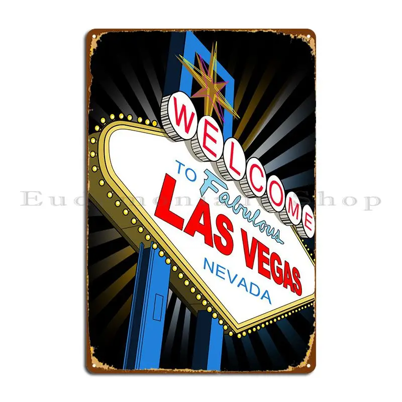 Welcome To Las Vegas Metal Signs Create Designing Wall Decor Customize Printing Tin Sign Poster