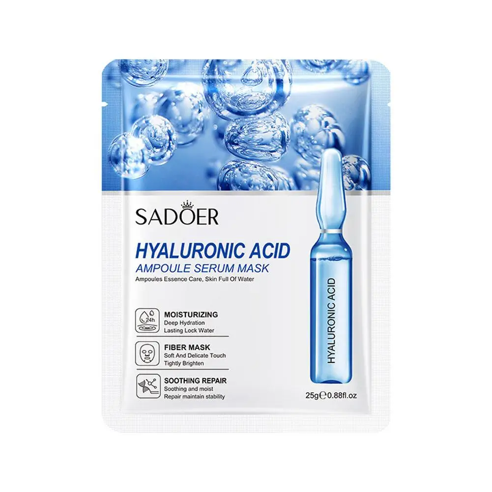 Mascarillas faciales de ácido hialurónico con vitamina C, oro de 24 quilates, hidratante, reafirmante, cuidado de la piel Facial E0F7