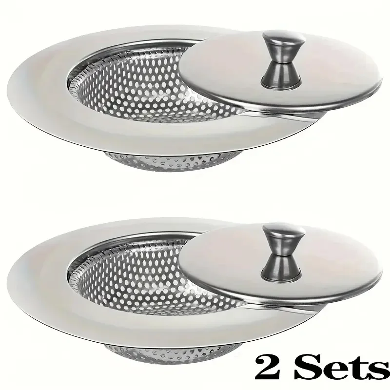 Stainless Steel Sink Strainer - Odor-Proof Kitchen Drain Filter with Fine Mesh, Removable Basket for Food Scraps, Hair Ca - Detail 1