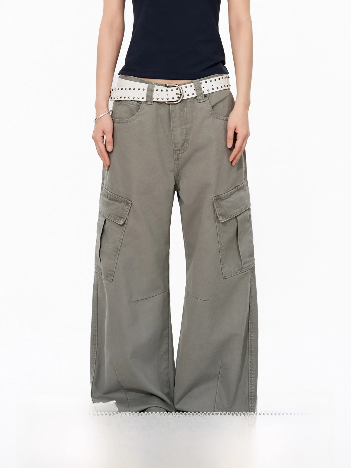 

Casual Wide Leg Work Pants S3T5 Deconstructed Knife Men's Women's American Washed Pleated Design Couple's Casual Pants