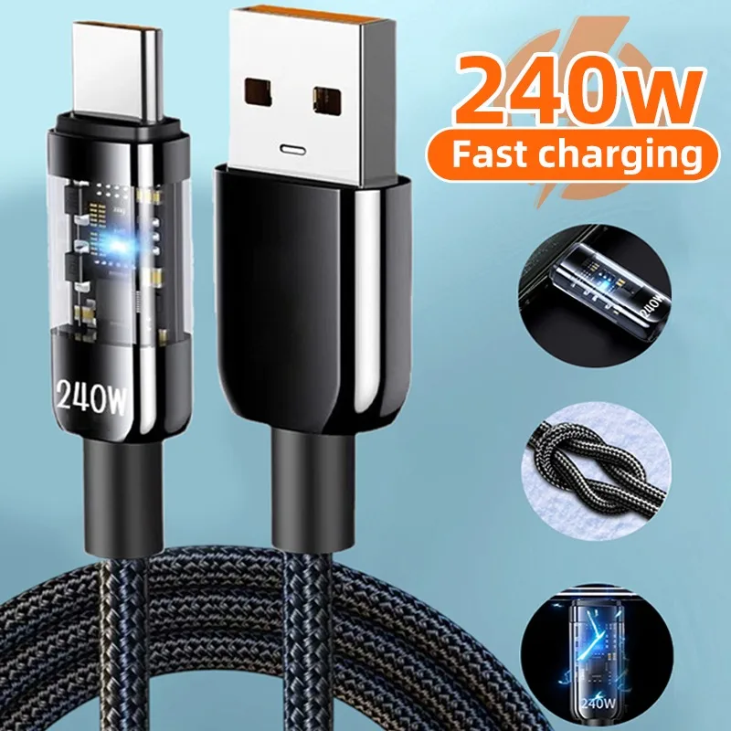 240w Fast Charging Data Cable Exclusive For Apple 15/16 Samsung Huawei Honor Mobile Phones Car Flash Charge Cross-Border Supply
