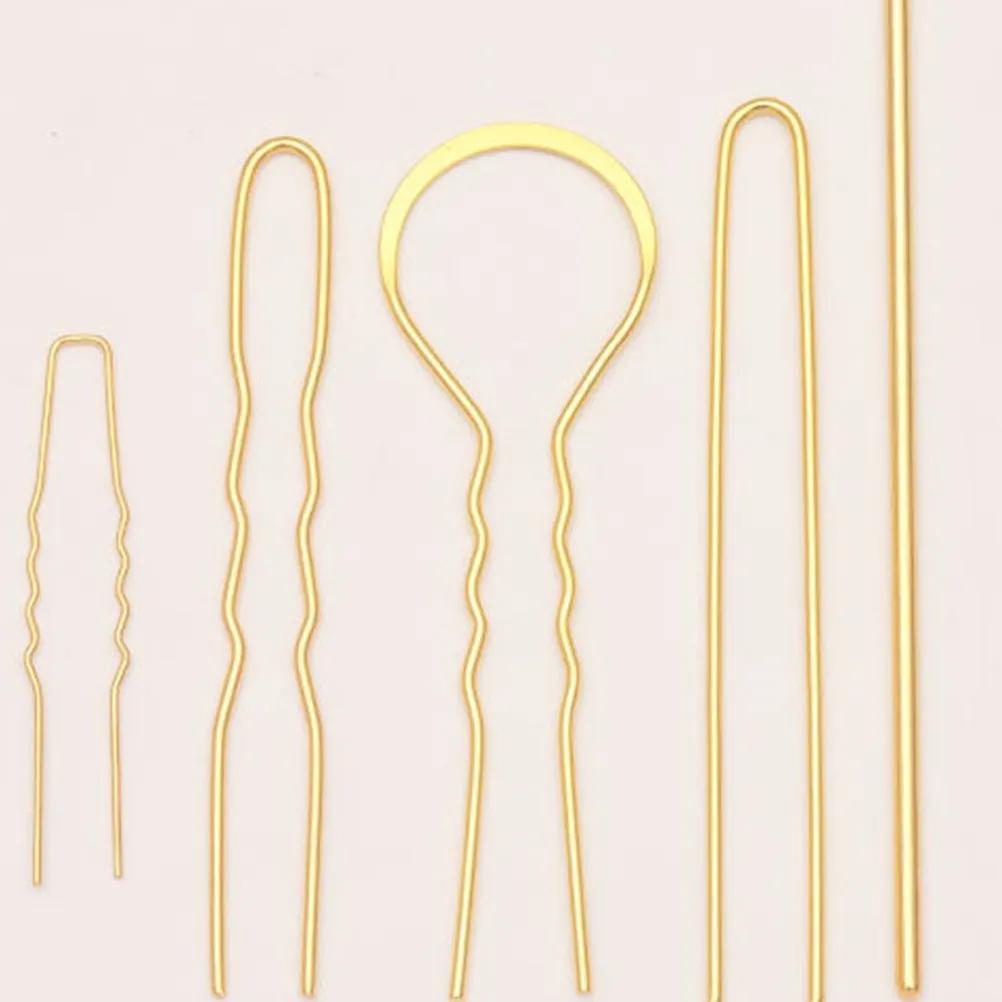 

100 шт. Золотистые волнистые U-образные заколки для волос для женщин, компоненты для DIY-украшений, высококачественный железный материал для тонкой ручной работы