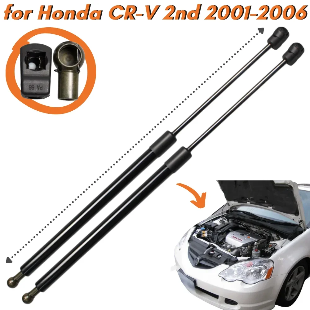 

Qty(2) Hood Struts for Honda CR-V 2nd (RD4–RD9) 2001-2006 Front Bonnet Modify Gas Springs Lift Supports Shock Absorbers Bars