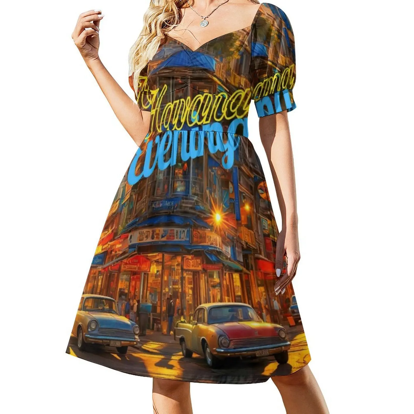 هافانا مساء المرأة الهيب هوب الشارع الشهير فستان جرافيك طباعة ملابس للنادي الحفلات السالسا الكوبية الفن هافانا لوحات الإناث الكوبية