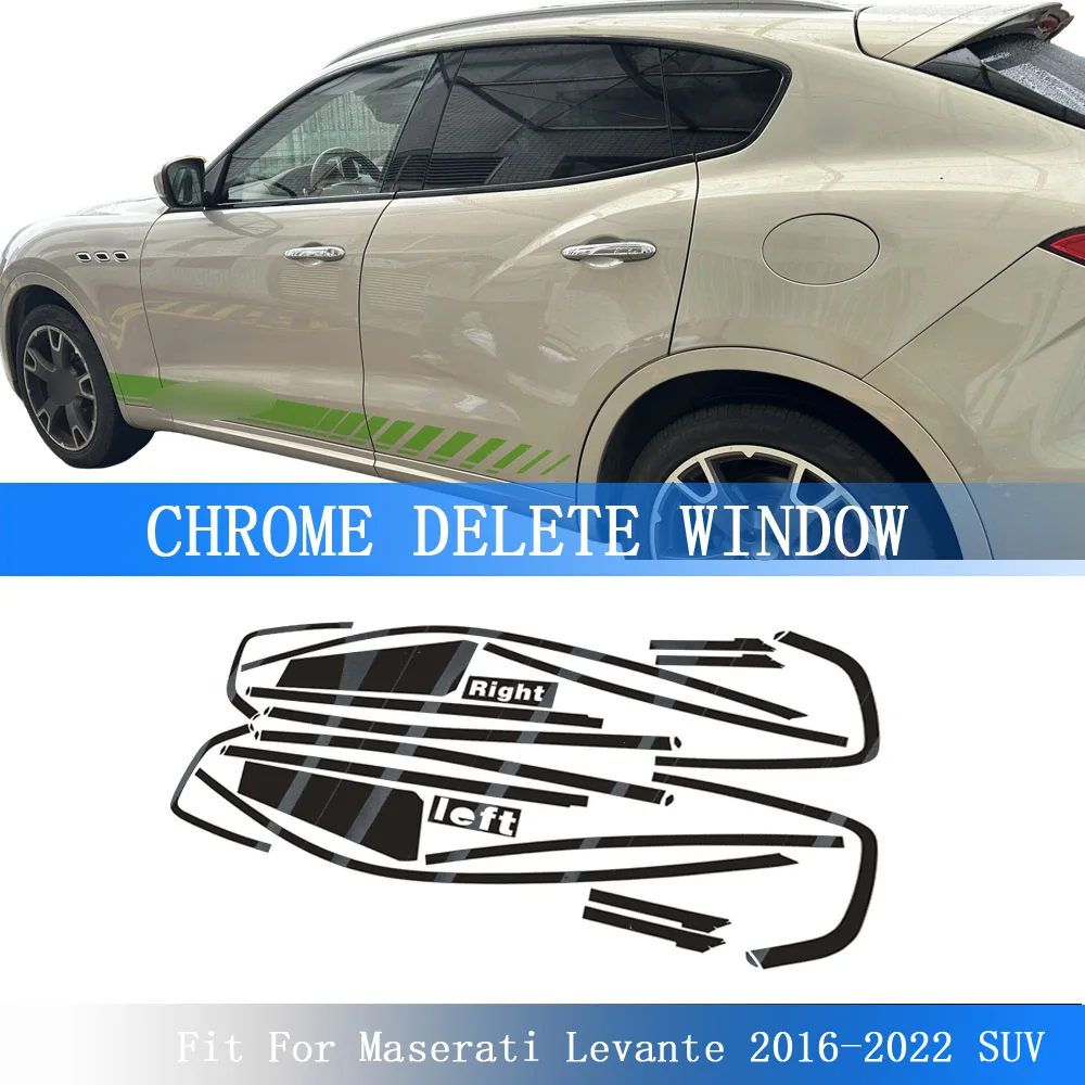 

Glossy Black PVC Car Window Decorative Strip Sticker For Maserati Levante 2016-2022 SUV Exterior Protection Accessory
