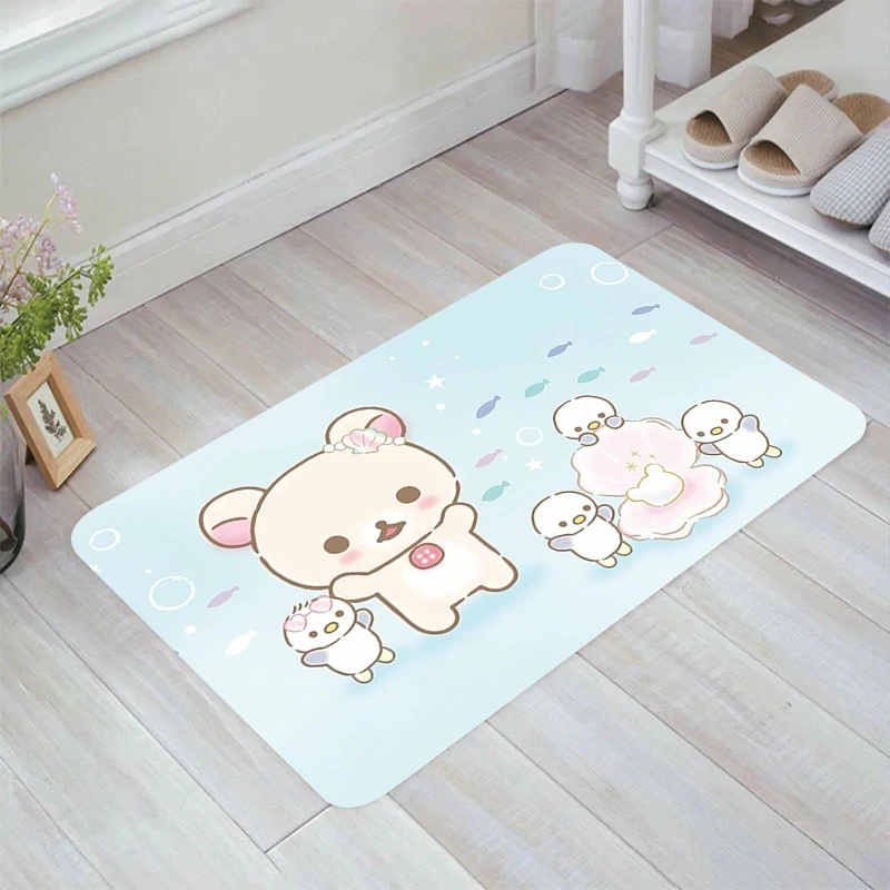 Cute R-Rilakkuma Floor Mat Home Rugs Carpets Room Mats Doormat Entrance Door Kitchen Carpet Balcony Foot Rug Bathroom Bath House