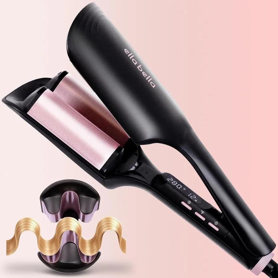 

® Ultimate Waver Curling Iron • Crimper Hair Tool • Adjustable Heat Settings • Dual Voltage Hair Curler • Anti-Scald Tech • Ion