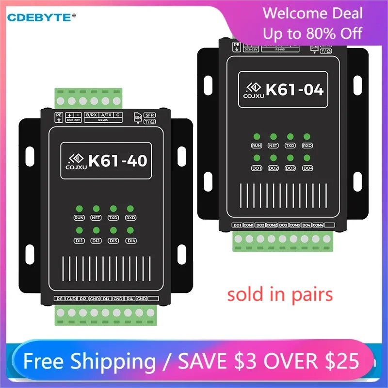 

CDEBYTE SX1262 Lora 22dBm Switching Value RS485 Data Transparent Remote Transmission K61-DL20 Hardware Watchdog Modbus RTU/TCP