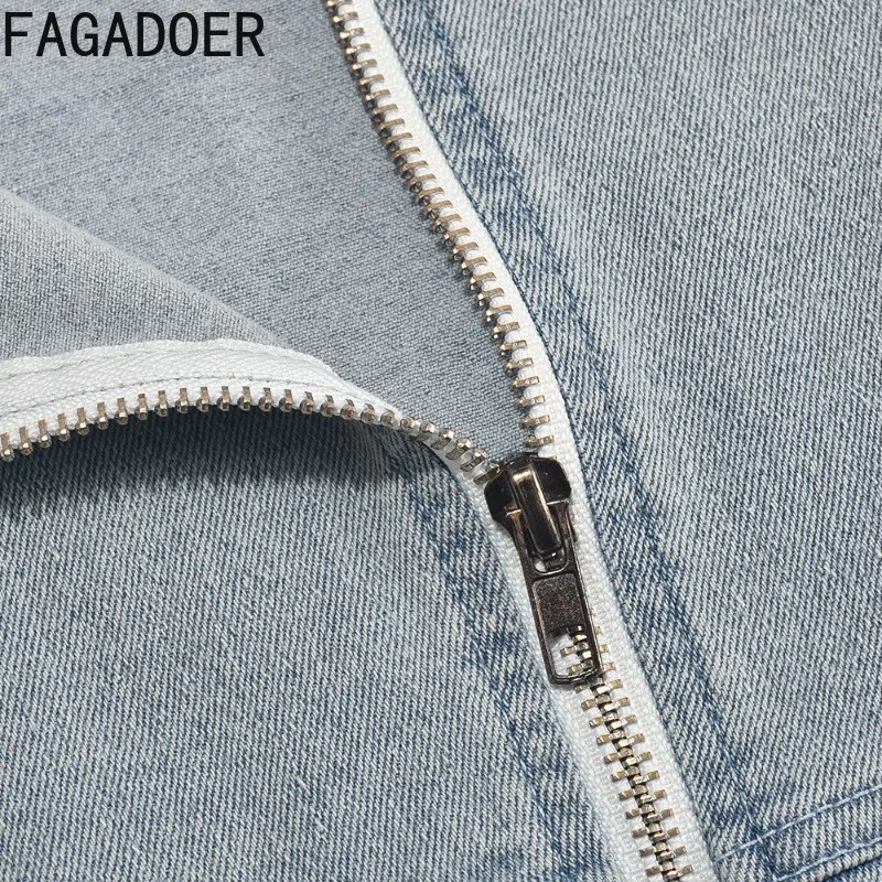 FAGADOERแฟชั่นHollow Out Denim Bodyconมินิชุดผู้หญิงHalterแขนกุดBacklessหญิงStreetwear Vestidos 2025