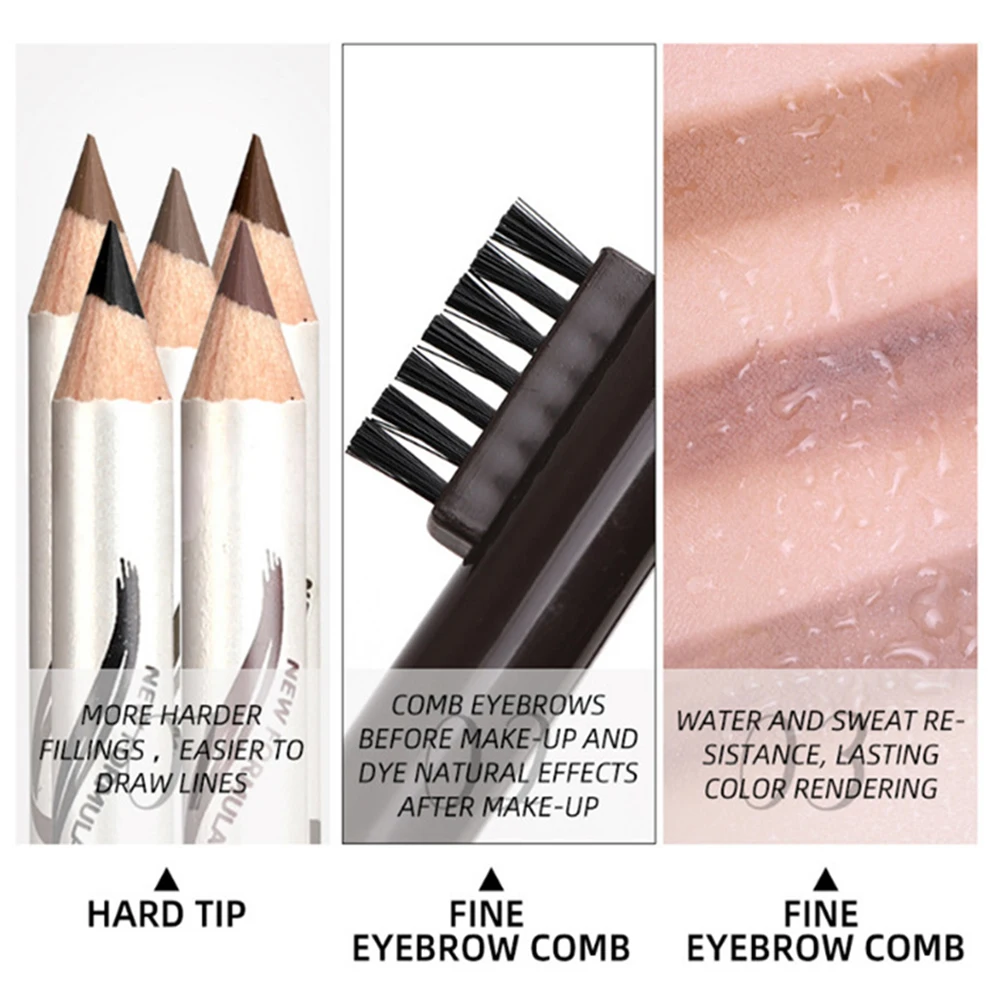 5 Colors Makeup Eyebrow Pencil Eye Brow Pen Marker Waterproof Eyebrow Tattoo For Eyebrows Enhancer Dye Tint Pen Long Lasting