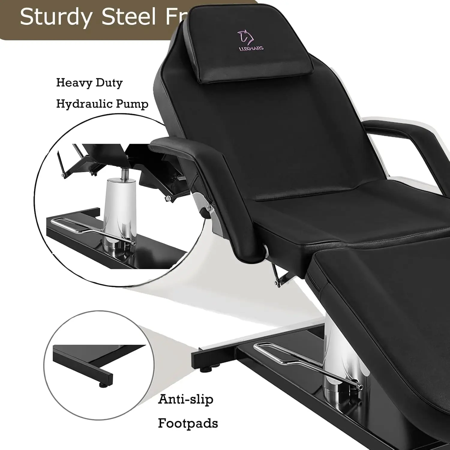 Hydraulic Facial Chair Tattoo Chair Adjustable Professional for Esthetician Beauty Lash Extensions Spa Table Esthetician