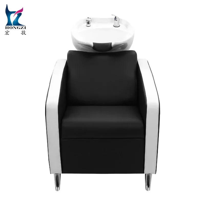 LH Shampoo Chair Hair Salon Flush Bed Ceramic Basin Reclining Bed