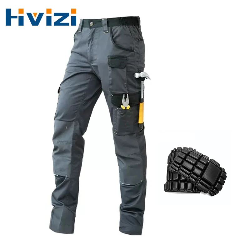 Men Working Pants Multi Functional Pockets Wear-resistance Workwear Trousers High Quality Work Mechanic Repair Mens Cargo Pants