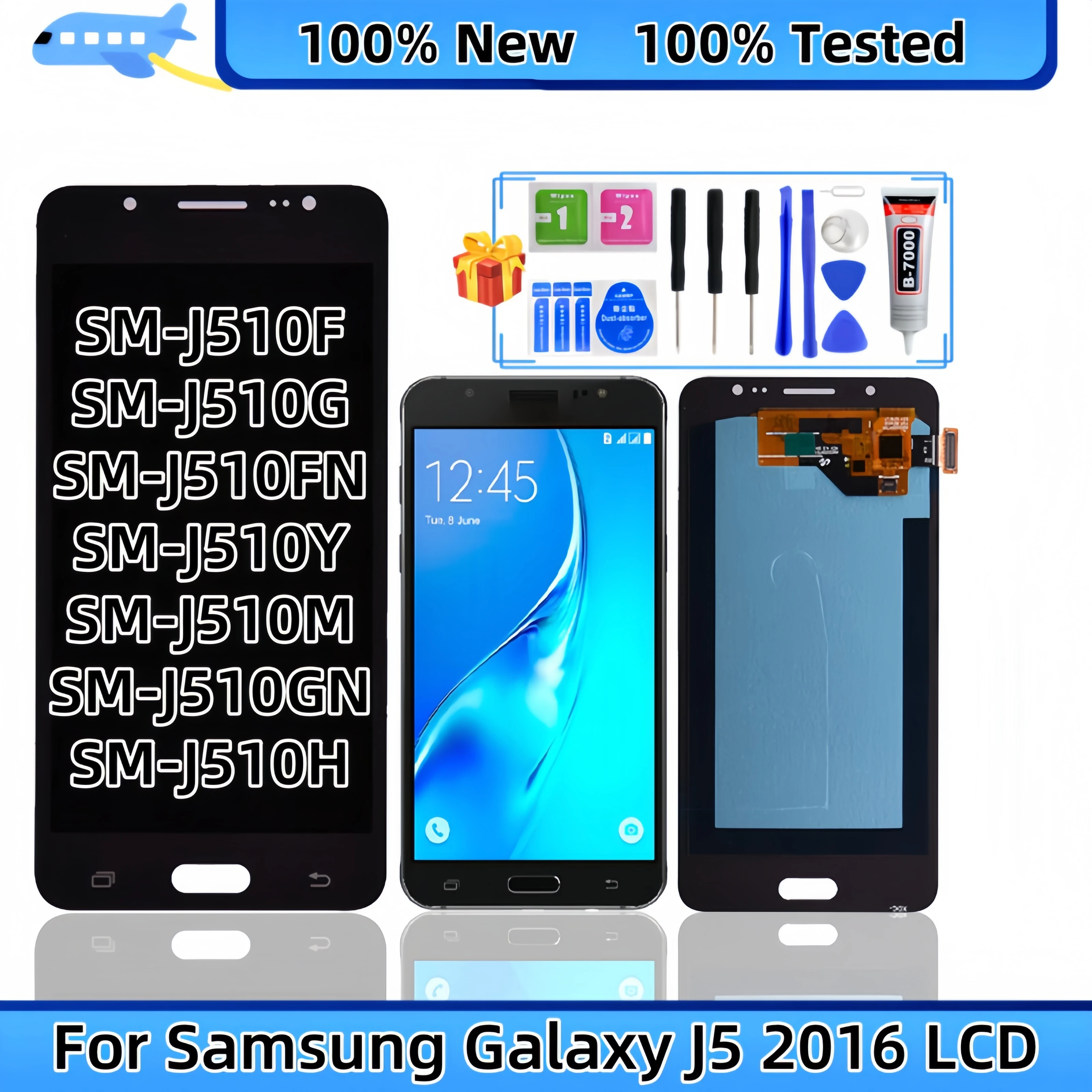 

Для Samsung Galaxy J5 2016 SM-J510F SM-J510G SM-J510FN SM-J510GN ЖК-дисплей с сенсорным экраном в сборе, запасные части для ЖК-дисплея