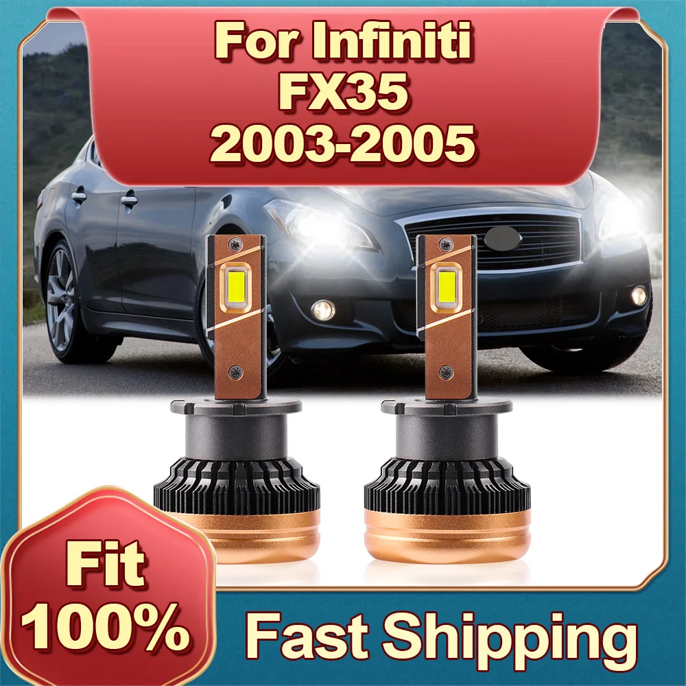 

2Pcs 6000K Super Bright D2S LED Headlight Car Light 30000LM Bulb 12V CSP Chips Auto Lights Lamp For Infiniti FX35 2003 2004 2005