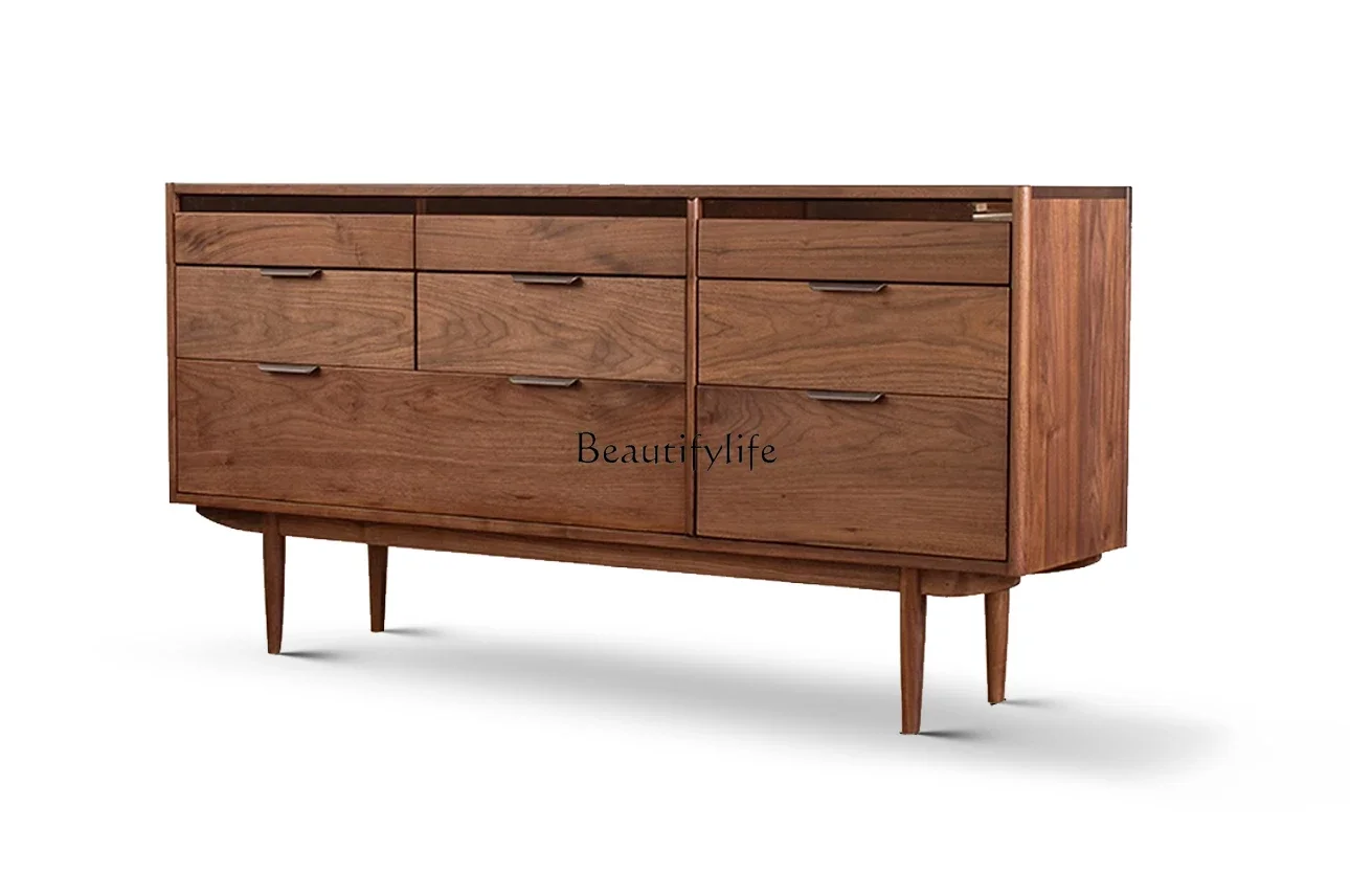 

FG10North American black walnut eight-bucket cabinet storage all solid wood living room cabinet