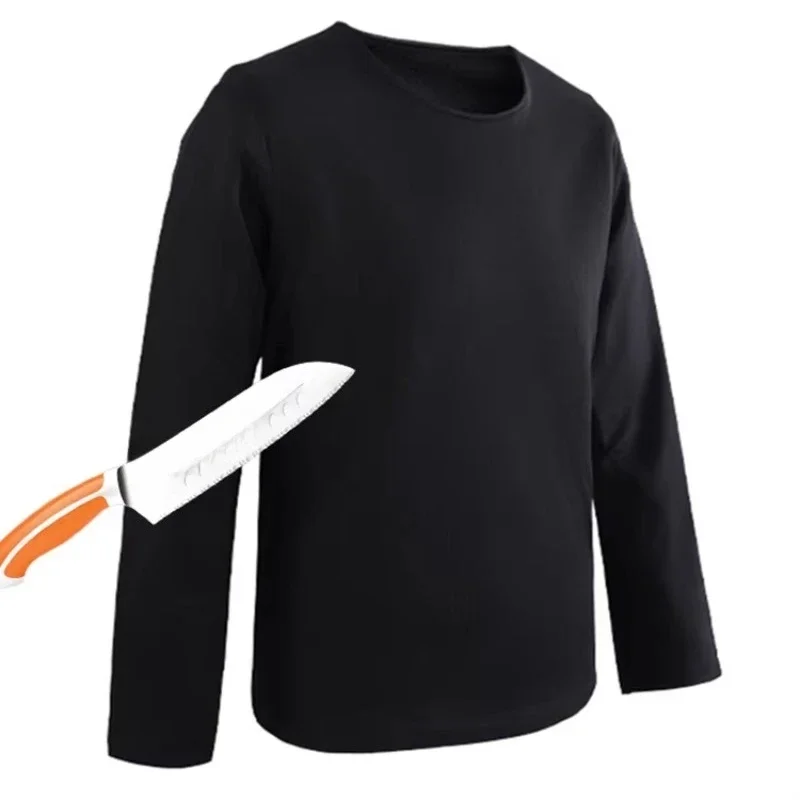 High quality ultra-high polyethylene long-sleeved t-shirt soft black anti-body protection safety clothing anti-cut