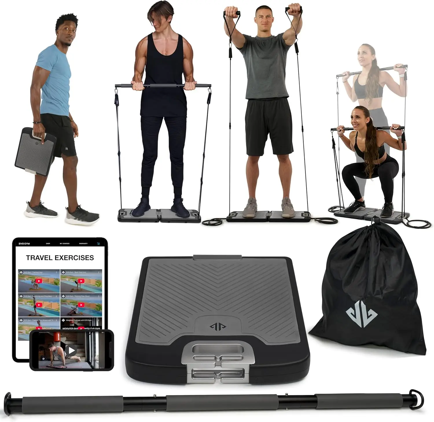 All-in-One Tragbares Heim-Fitness-Set: 10-320LBS Widerstandsband-Set für Krafttraining, Reisen & Heim-Workout