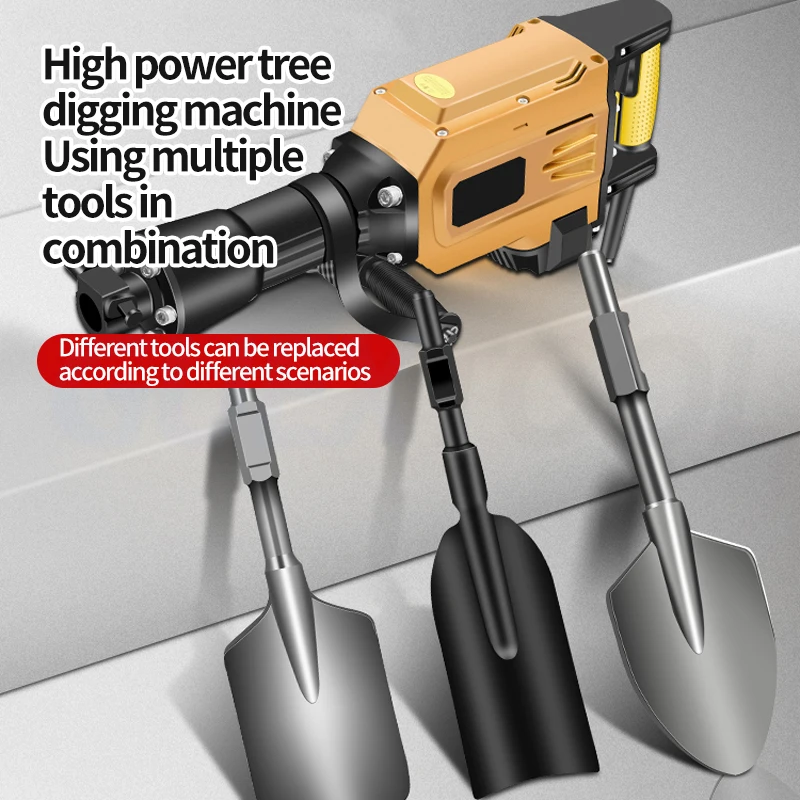 1650W Multifunctional Tree Digging Machine for Digging Trenching Tamping Breaking Stones Electric Hammer Tree Digging Machine