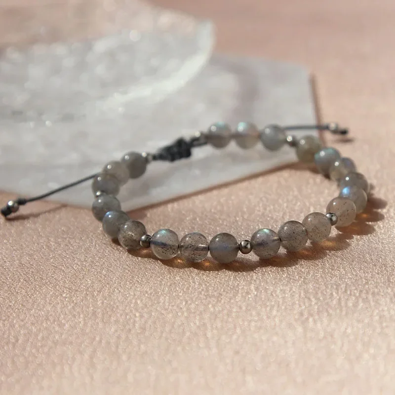 Labradorite Adjustable Bloodstone  Natural Crystal Bracelet