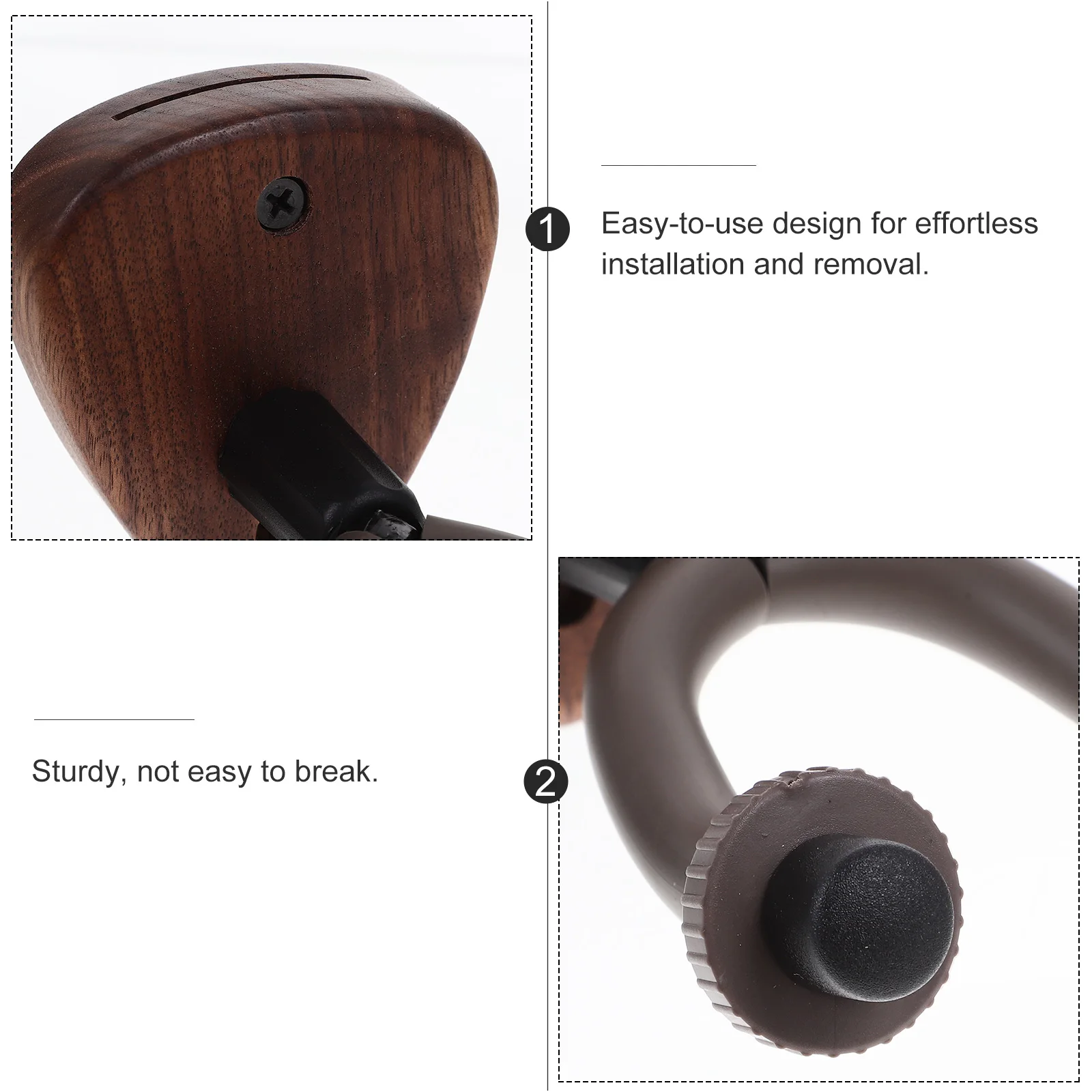 

Guitar Hook Display Stand Wall Mounted Holder Hooks for Hanging Hanger Black Walnut