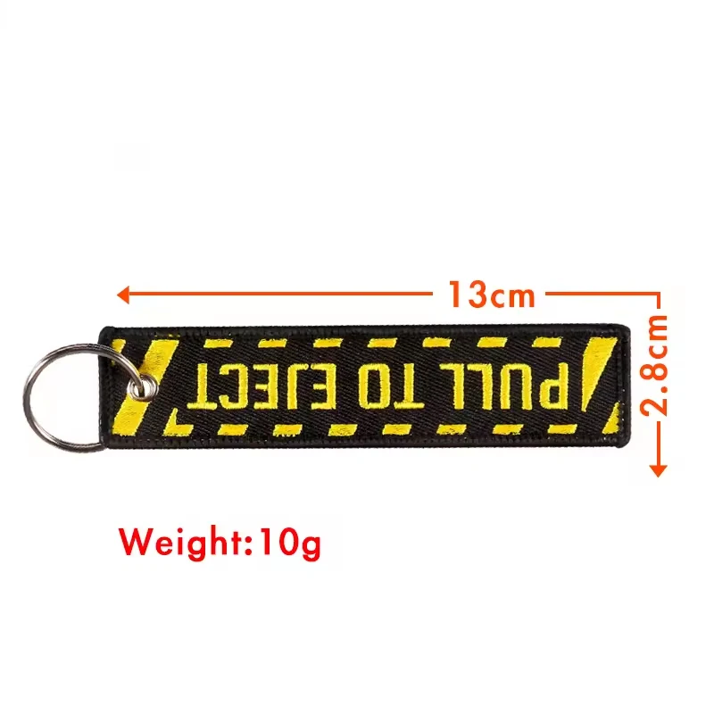Funny Pull To Eject Keychain, Embroidery Tag