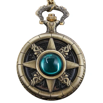 Reloj de bolsillo de cuarzo Digital para hombres y mujeres, Estrella mágica hueca, collar de moda Retro, colgante, regalo de Festival de estudiantes