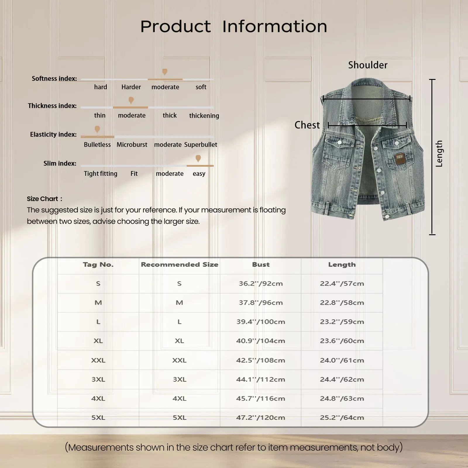 Women Stylish Distressed Lapel Denim Vest Sleeveless Chest Pockets Front Button-down Tank Top Jean Jacket for Daily Casual