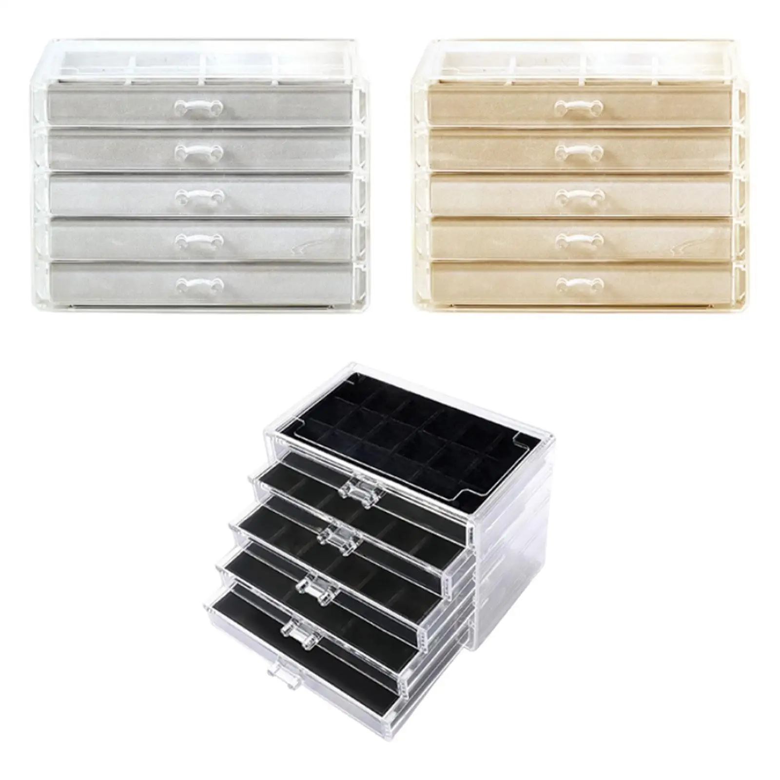 صندوق مجوهرات للنساء منظم تخزين أكريليك لقلادة سوار الخواتم #3