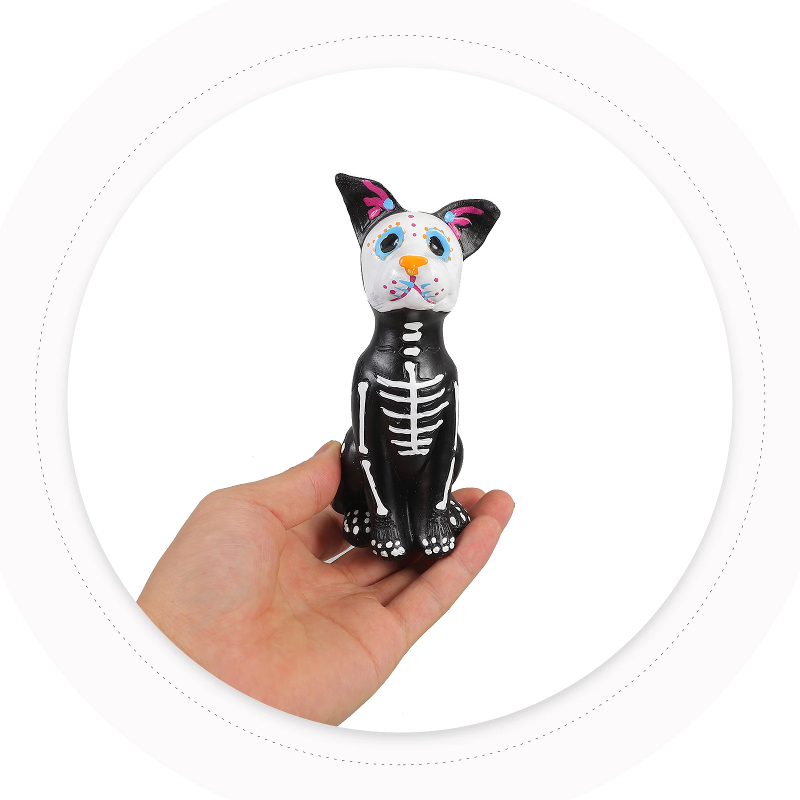 Halloween Cartoon Cat and Dog Figurine Spooky Sculpture Garden Indoor Animal Statue Desktop Resin Animal Ornaments Party Decor - Image 5