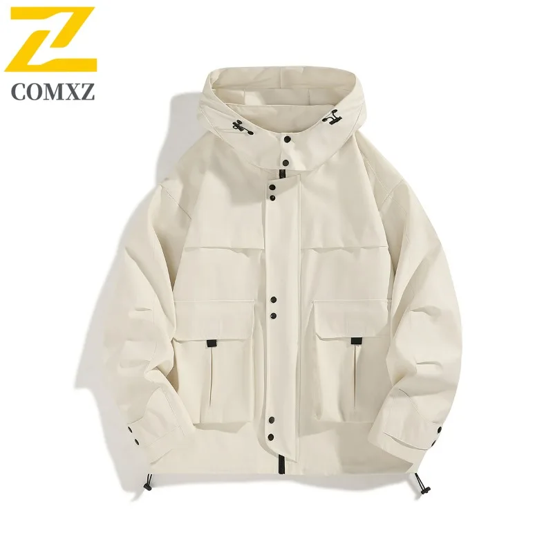 

COMXZ Men Rider Jacket 2025 Loose Waterproof Outdoor Adventure Climbing Lightweight Windbreaker Coat Techwear Autumn Jacket