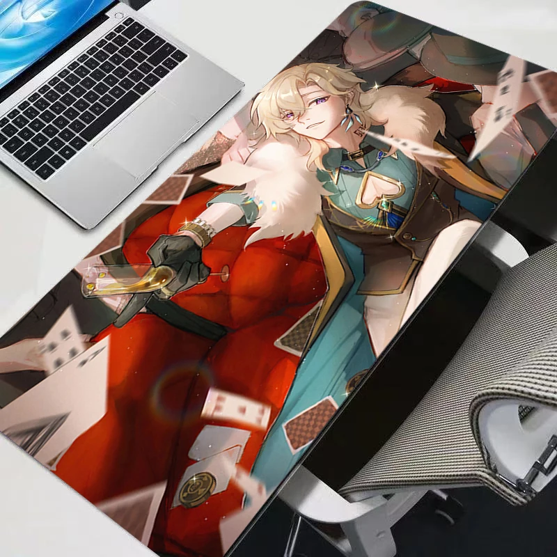 Aventurin Honkai Yıldız Raylı Mouse Pad Büyük Siyah Anime Oyun Mousepad Dizüstü Serin Oyun Dolabı Klavye Halı PC sümen XXL