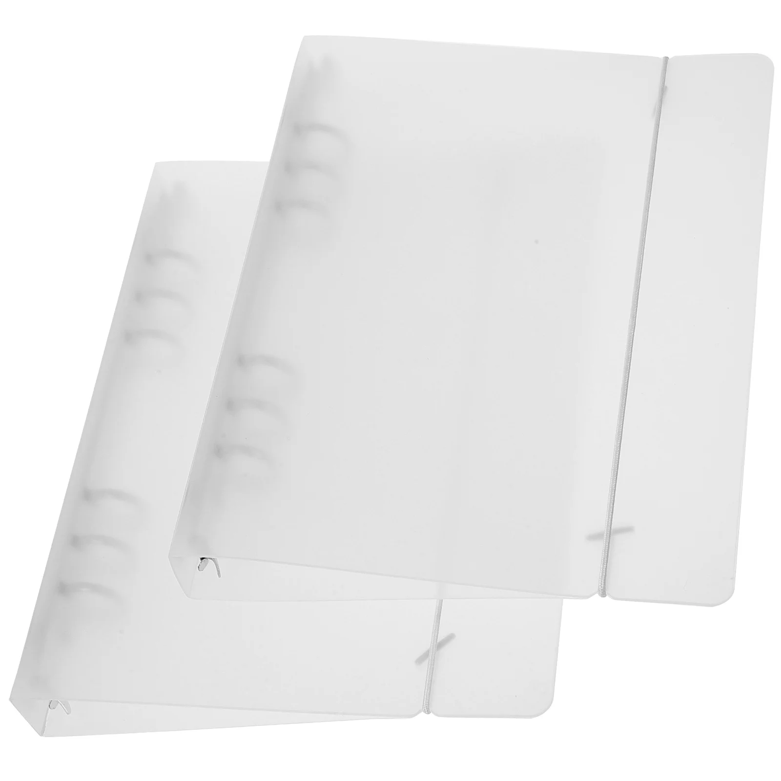 2 Pcs A5 Envelopes Transparent Loose-leaf Book The Notebook 6 Ring Binders Desktop File Holder