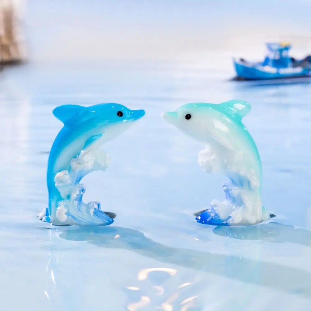 

Decorative Ocean Series Seven Color Dolphin Cartoon Resin Mini Dolphins Ornaments Simulation Car Desktop Ornaments Fish Tank