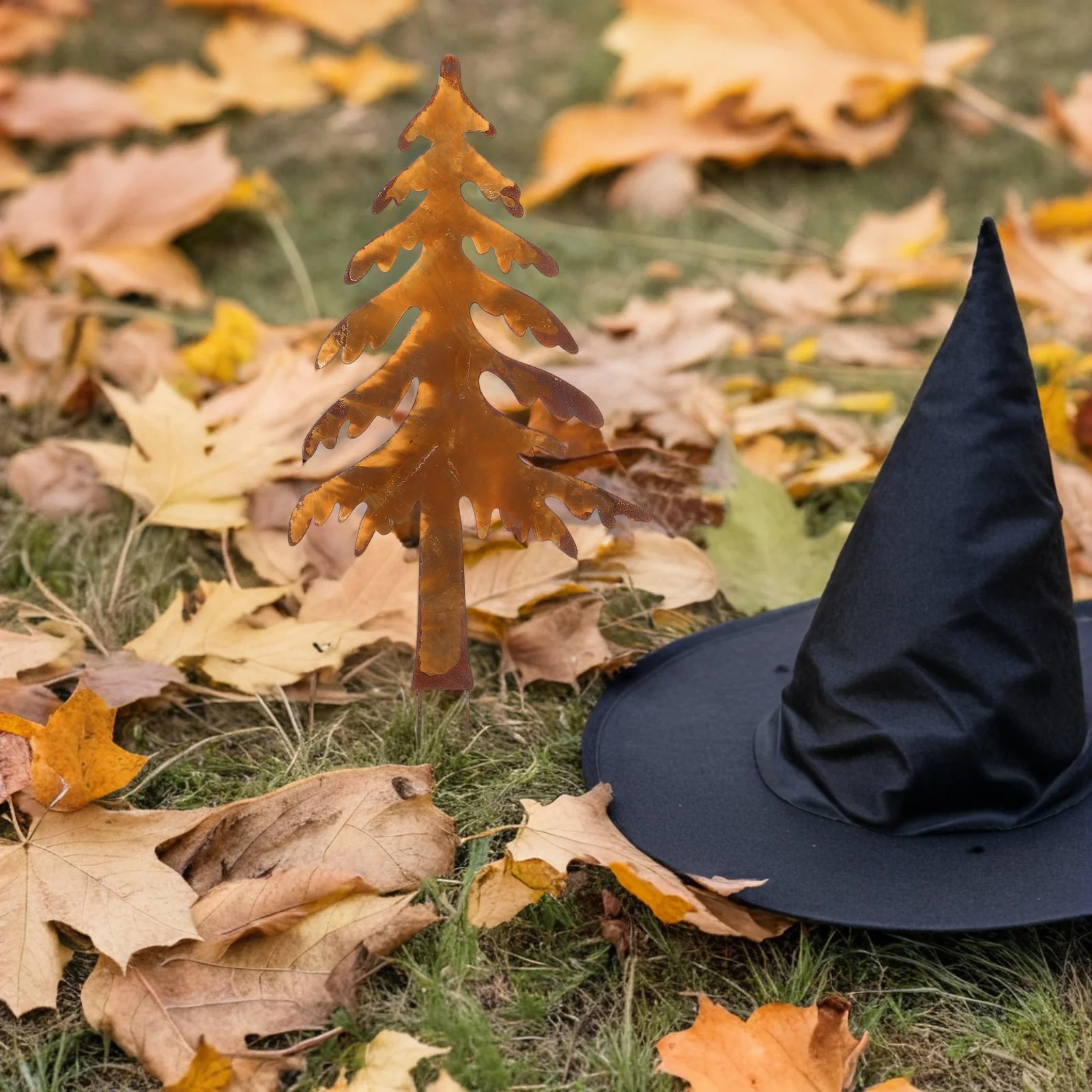 2 قطعة الحديد المعدني الحرفية الديكور صدئ حديقة حصص خمر ديكور خارجي لعيد الميلاد هالوين ساحة مسار زهرة السرير