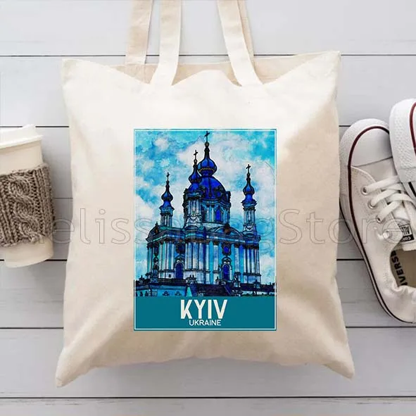 باريس دوسلدورف هامبورغ هونولولو كيو كيوتو حقيبة كتف قماش Harajuku موضة عادية حقائب كتف القطن حمل حقيبة المتسوق #6