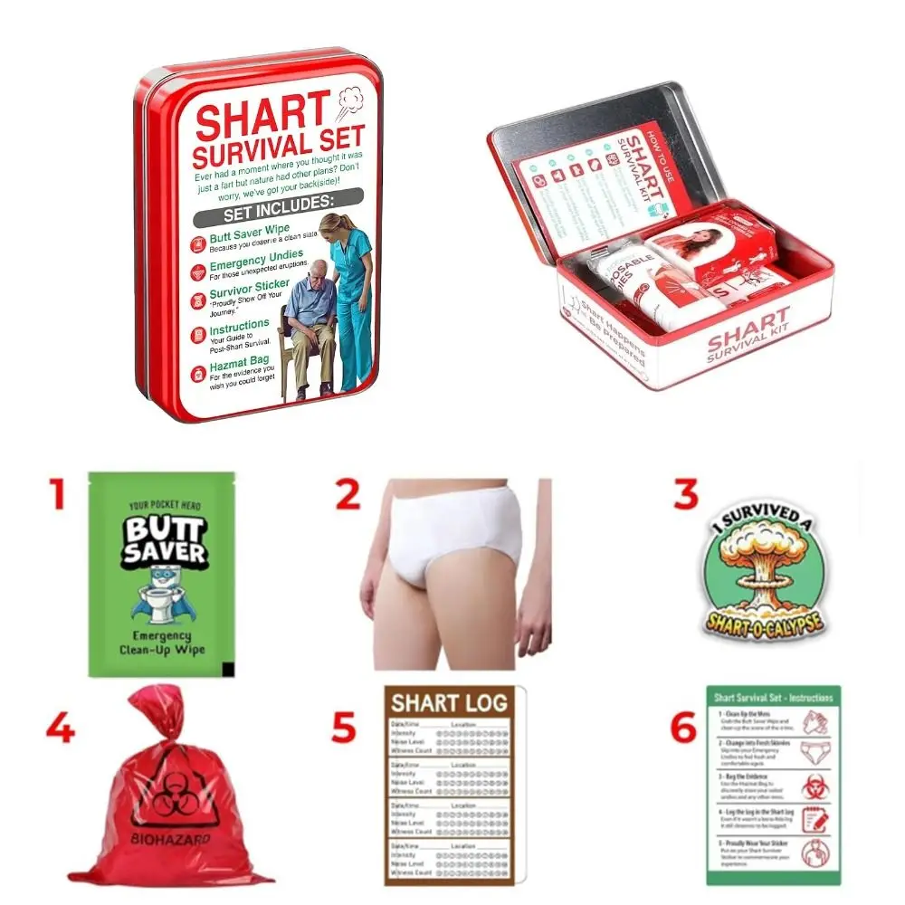 

Набор для выживания Funny Shart из алюминиевого сплава включает нижнее белье, новинка, наборы для выживания в чрезвычайных ситуациях, веселые какашки
