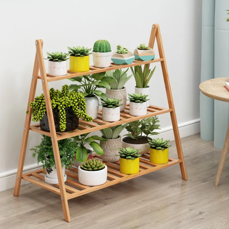 simple folding plant stand Floor-to-ceiling Balcony multi-layer Shelf for flowers save space balkon möbel Outdoor furniture